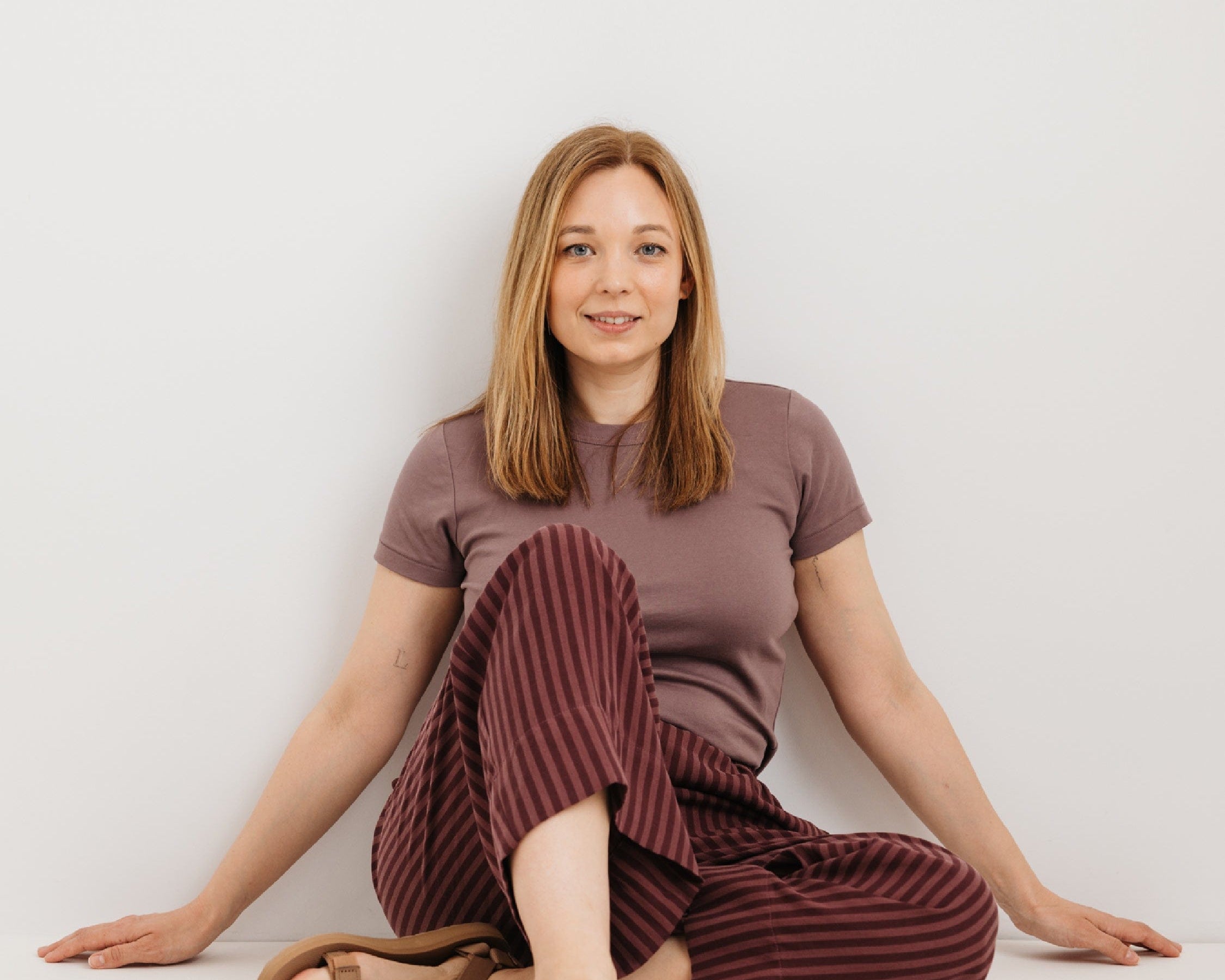JOURNY The Daisy Trouser Burgundy Stripe 10