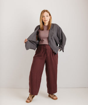 JOURNY The Daisy Trouser Burgundy Stripe 12