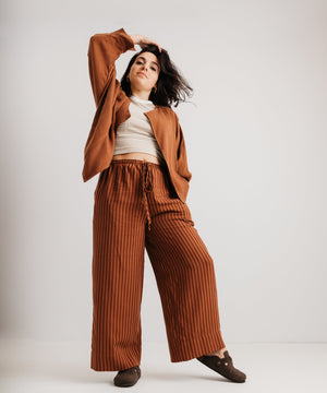 JOURNY The Daisy Trouser Mocha Stripe 1