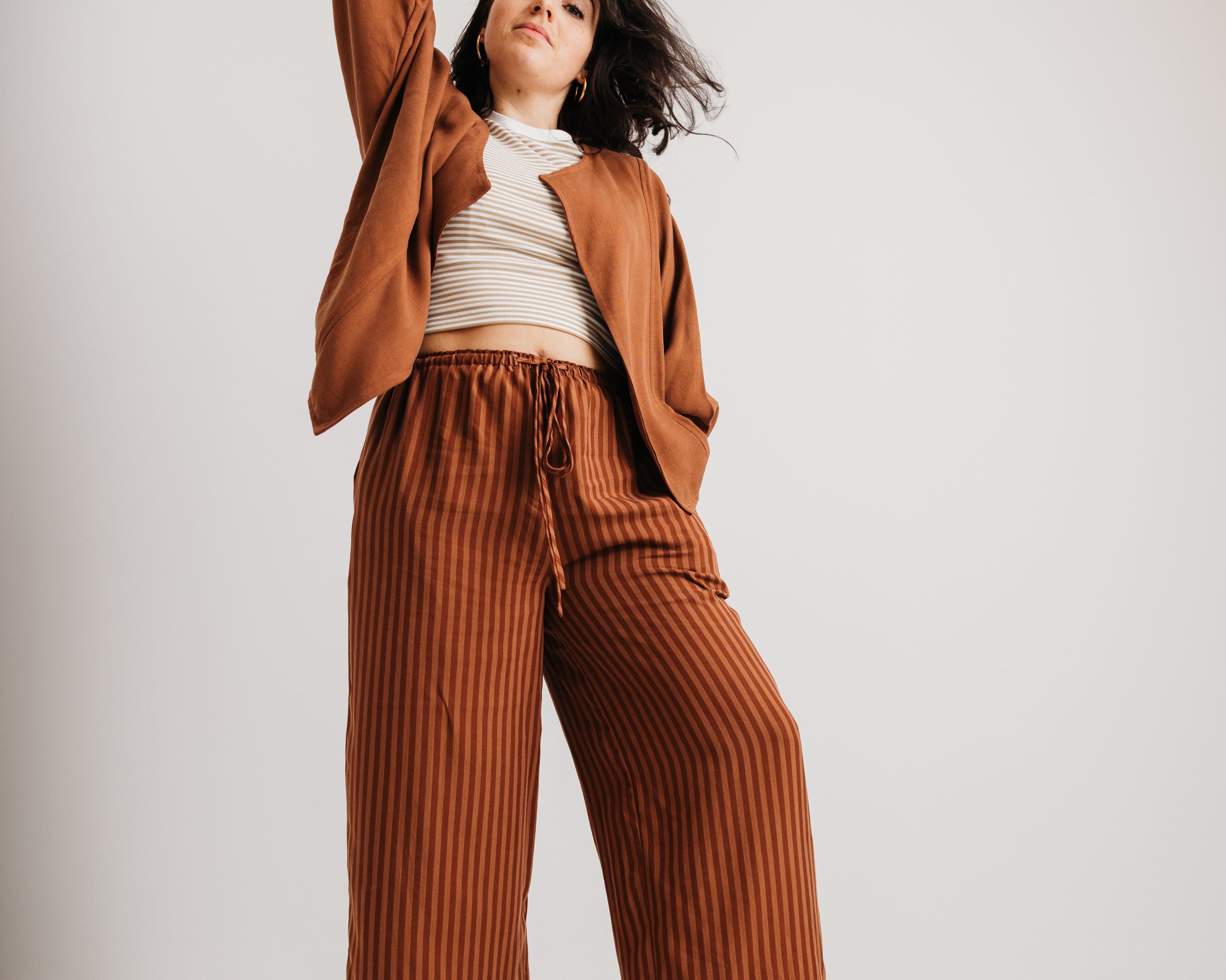 JOURNY The Daisy Trouser Mocha Stripe 1