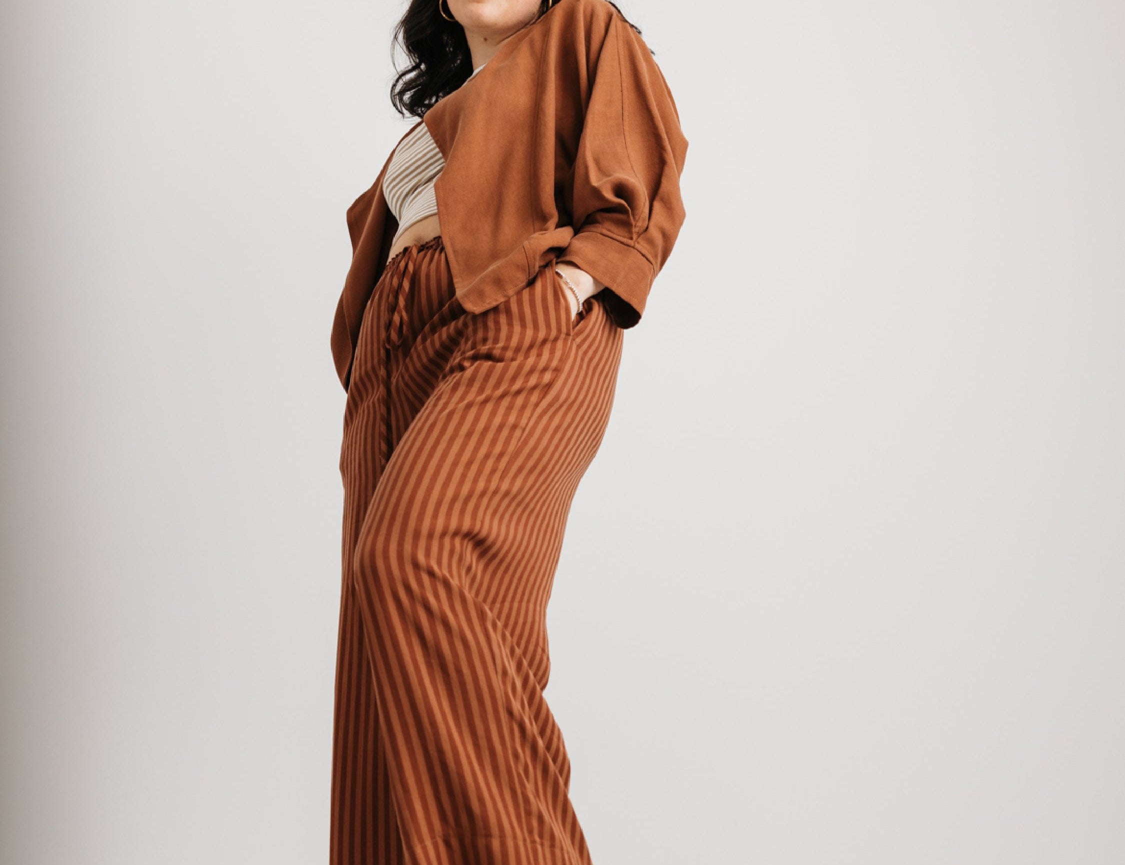 JOURNY The Daisy Trouser Mocha Stripe 2