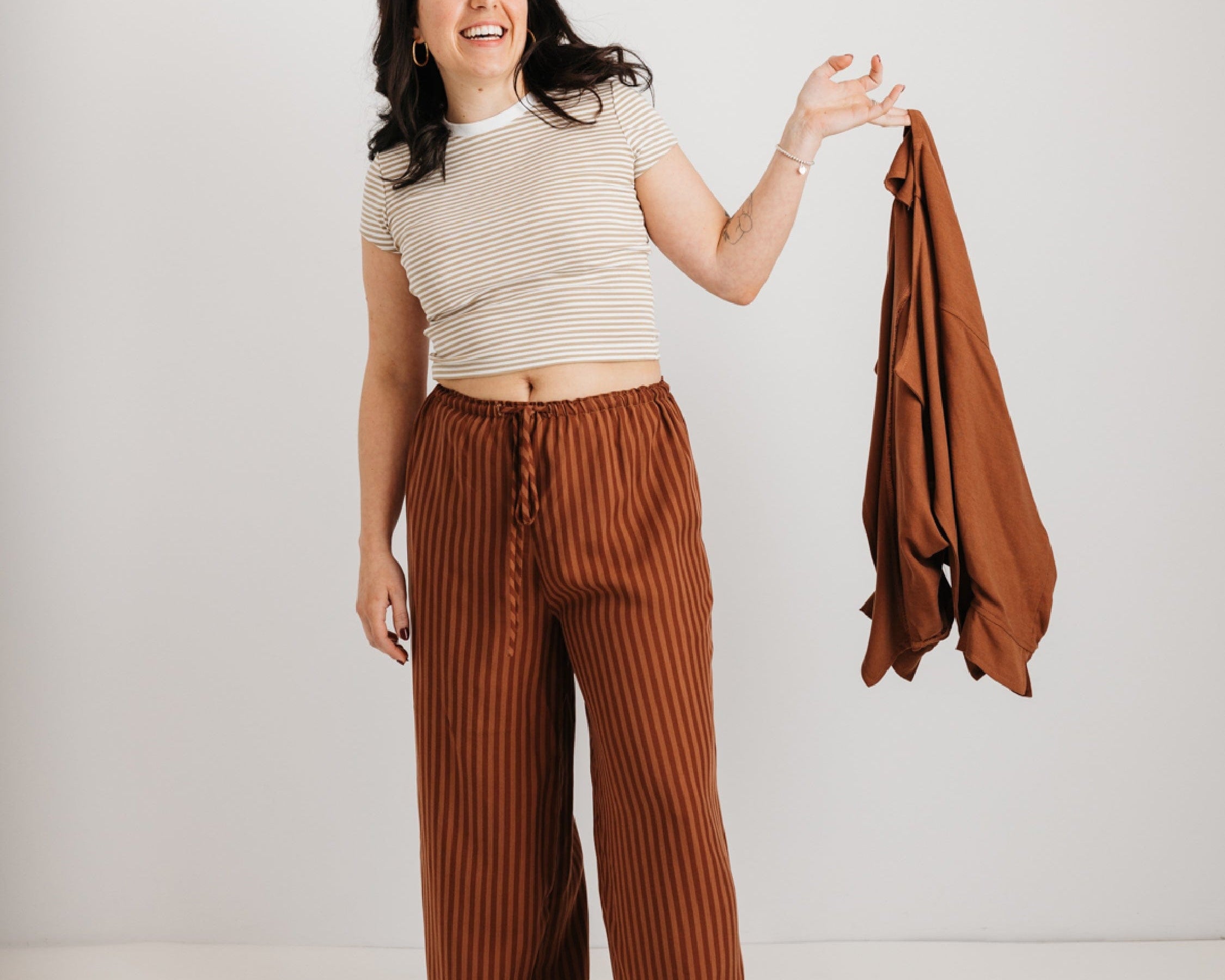 JOURNY The Daisy Trouser Mocha Stripe 3