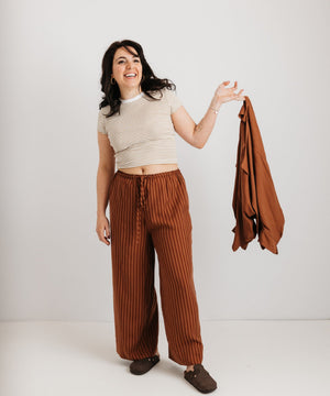 JOURNY The Daisy Trouser Mocha Stripe 3