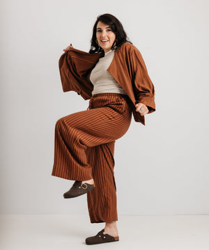 JOURNY The Daisy Trouser Mocha Stripe 5