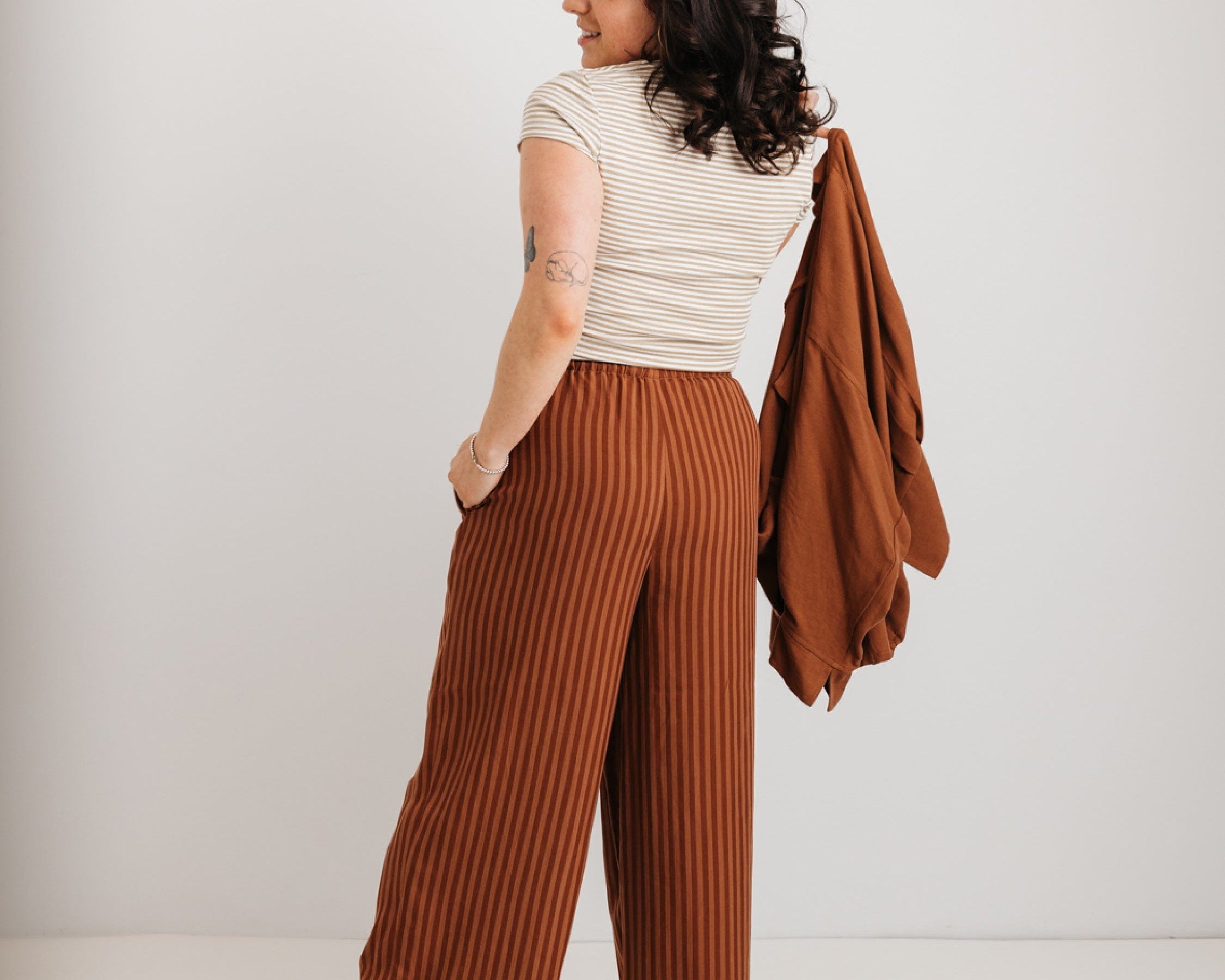JOURNY The Daisy Trouser Mocha Stripe 6