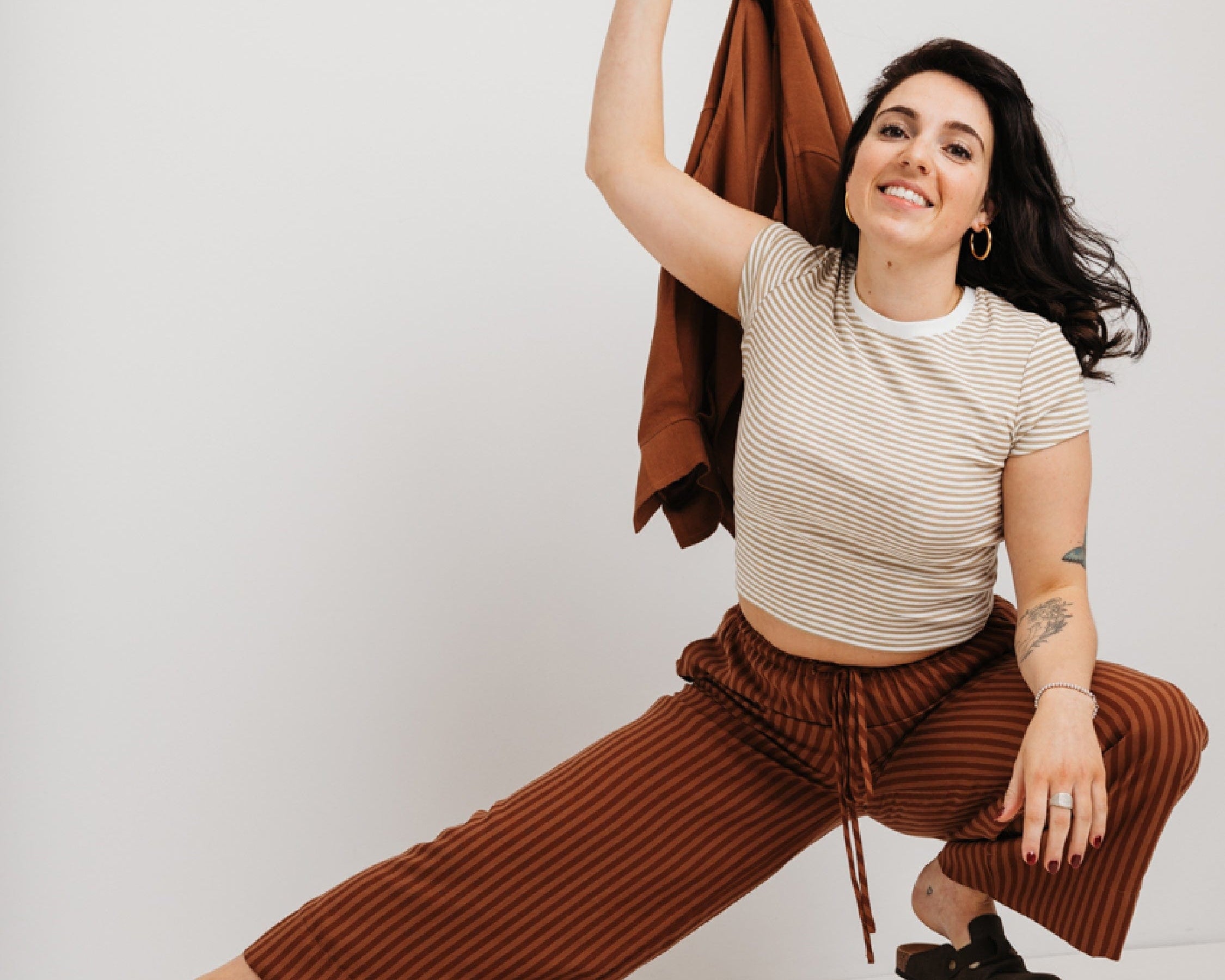 JOURNY The Daisy Trouser Mocha Stripe 7