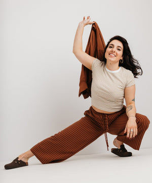 JOURNY The Daisy Trouser Mocha Stripe 7