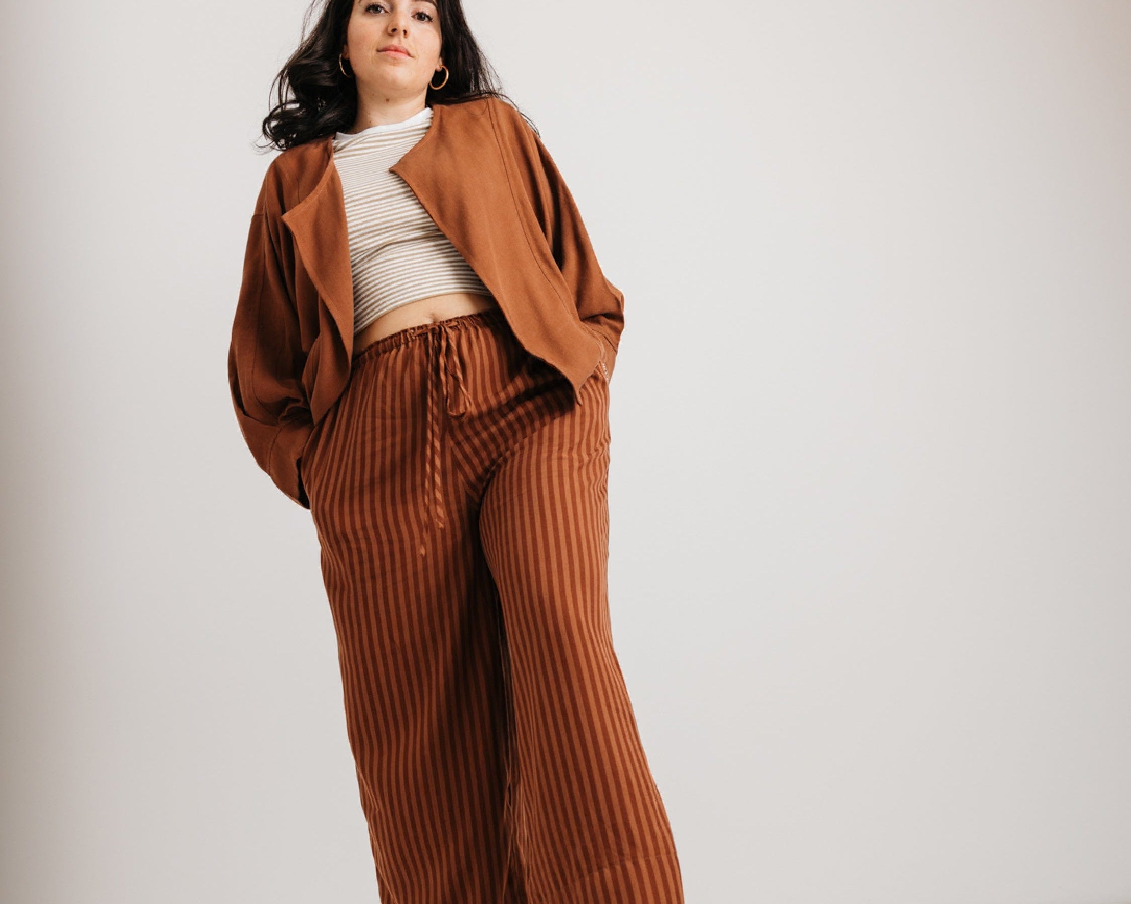 JOURNY The Daisy Trouser Mocha Stripe 8