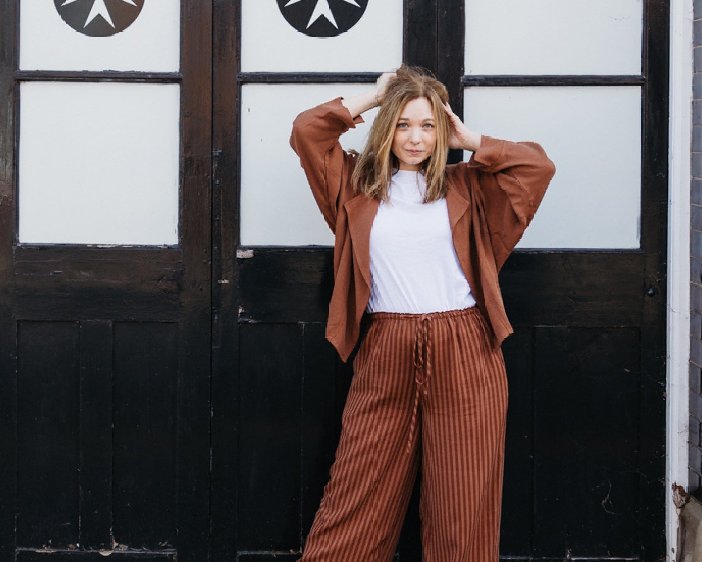 JOURNY The Daisy Trouser Mocha Stripe 12