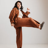 JOURNY The Daisy Trouser Mocha Stripe 10