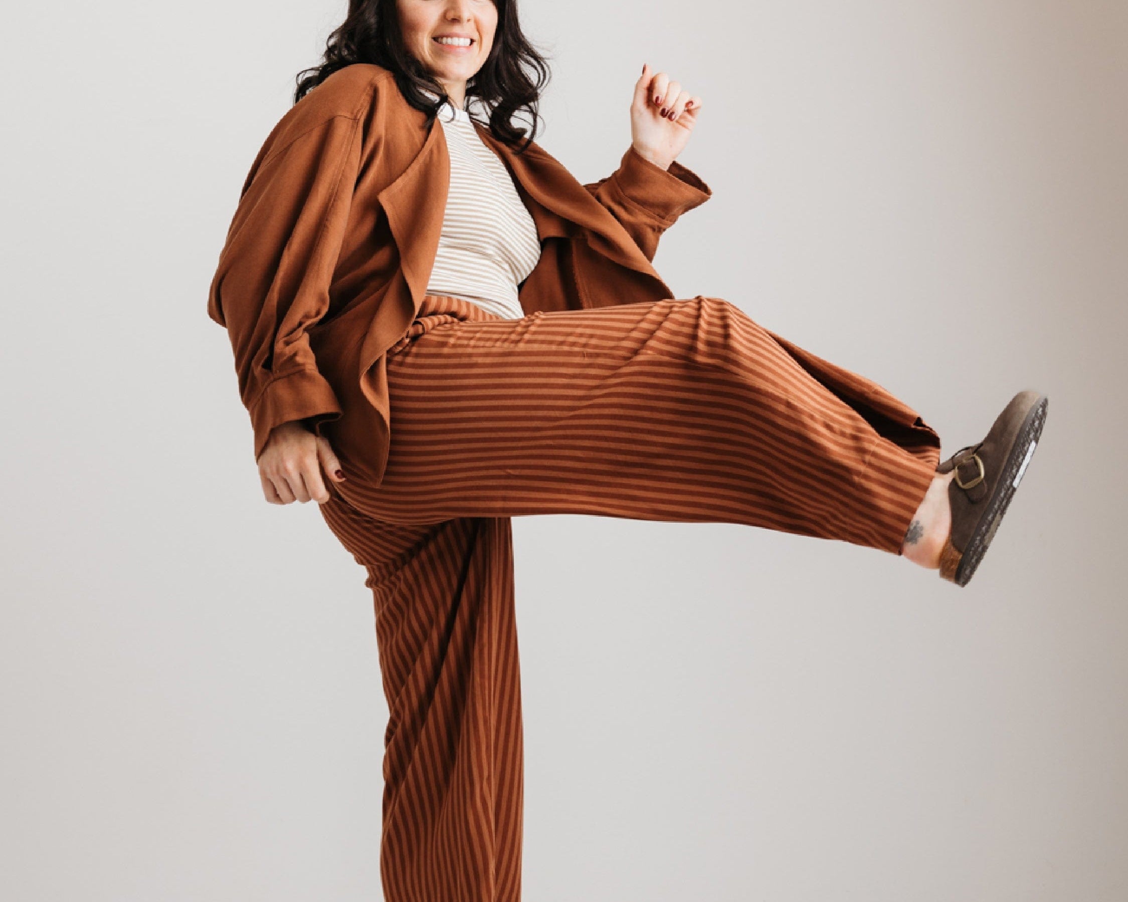 JOURNY The Daisy Trouser Mocha Stripe 10