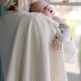 Ralphie Bear Gingham Beige Large Swaddle Muslin 11