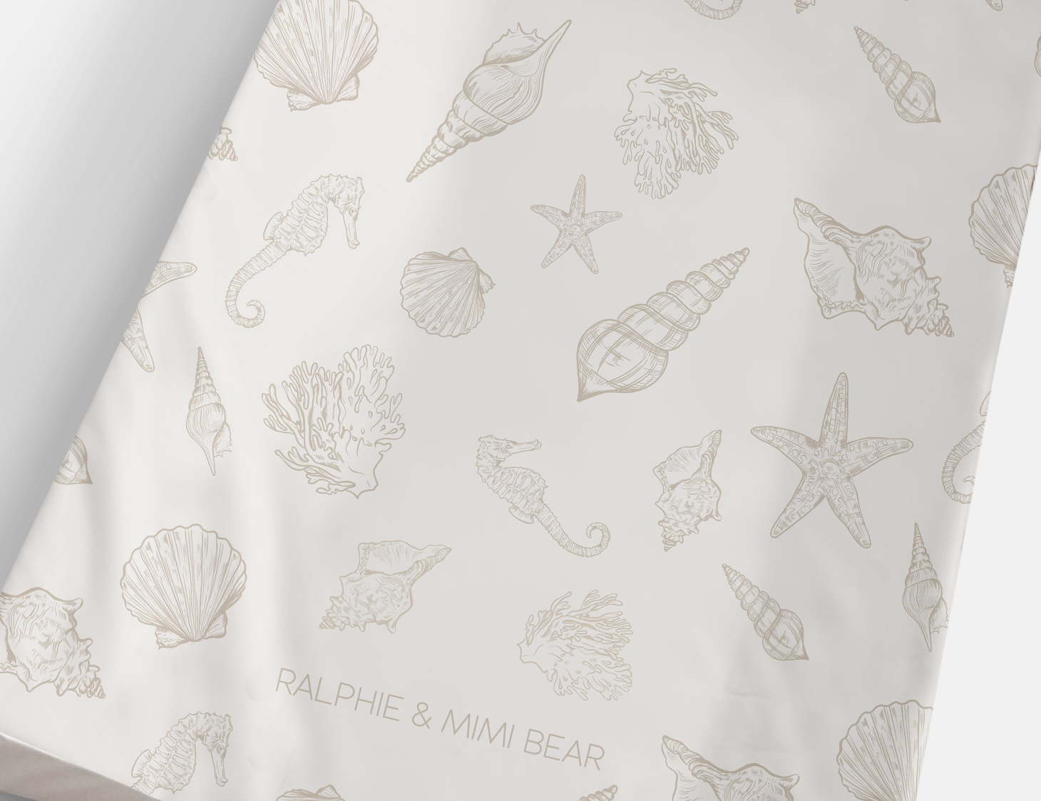 Ralphie Bear Seashell Anti Roll Wedge Changing Mat 1