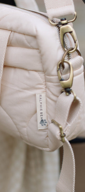 Ralphie Bear Ralphie Bear Quilted Changing Stroller Bag Beige Scallop 4