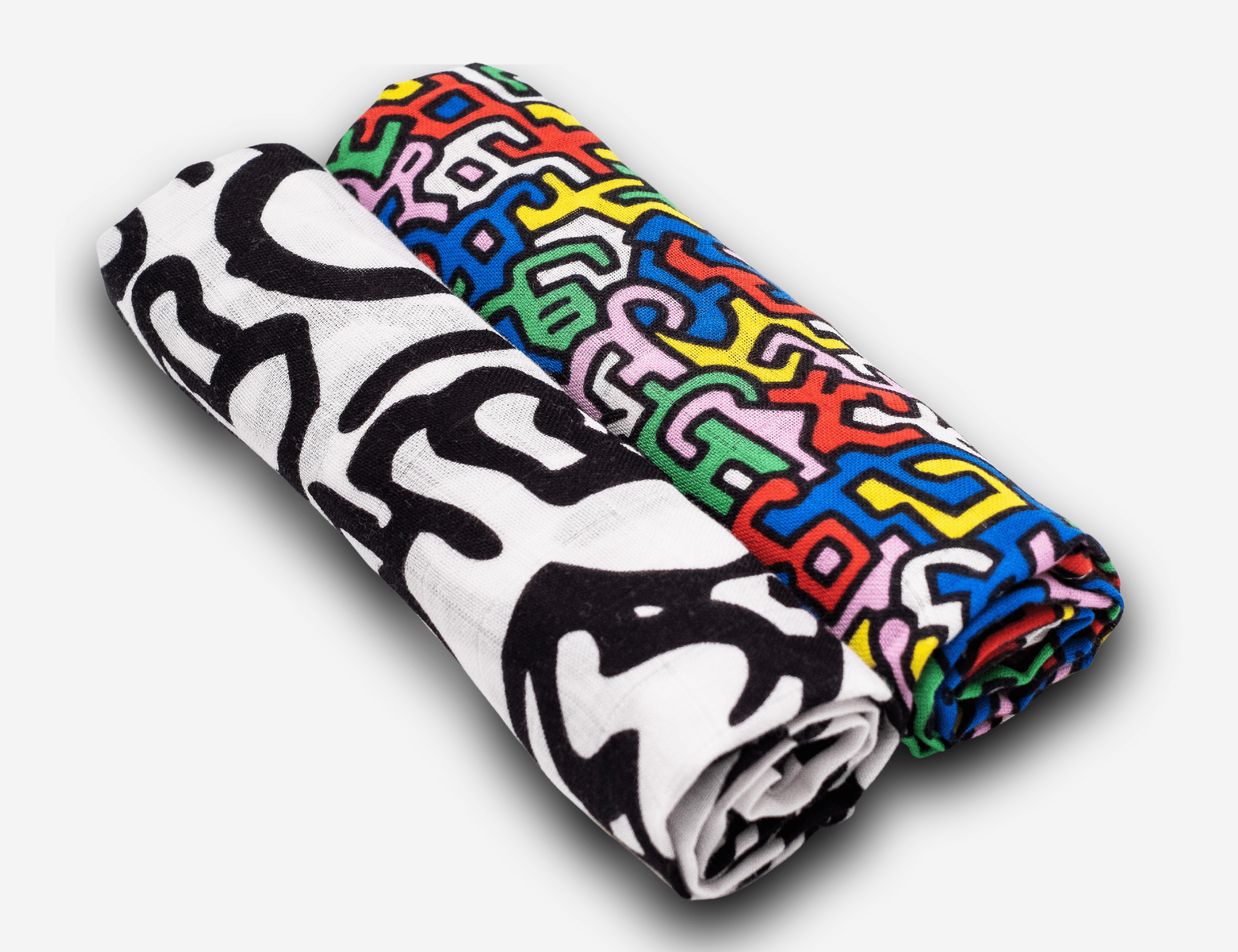 Etta Loves Etta Loves X Keith Haring 2 Pack Muslin Squares 1
