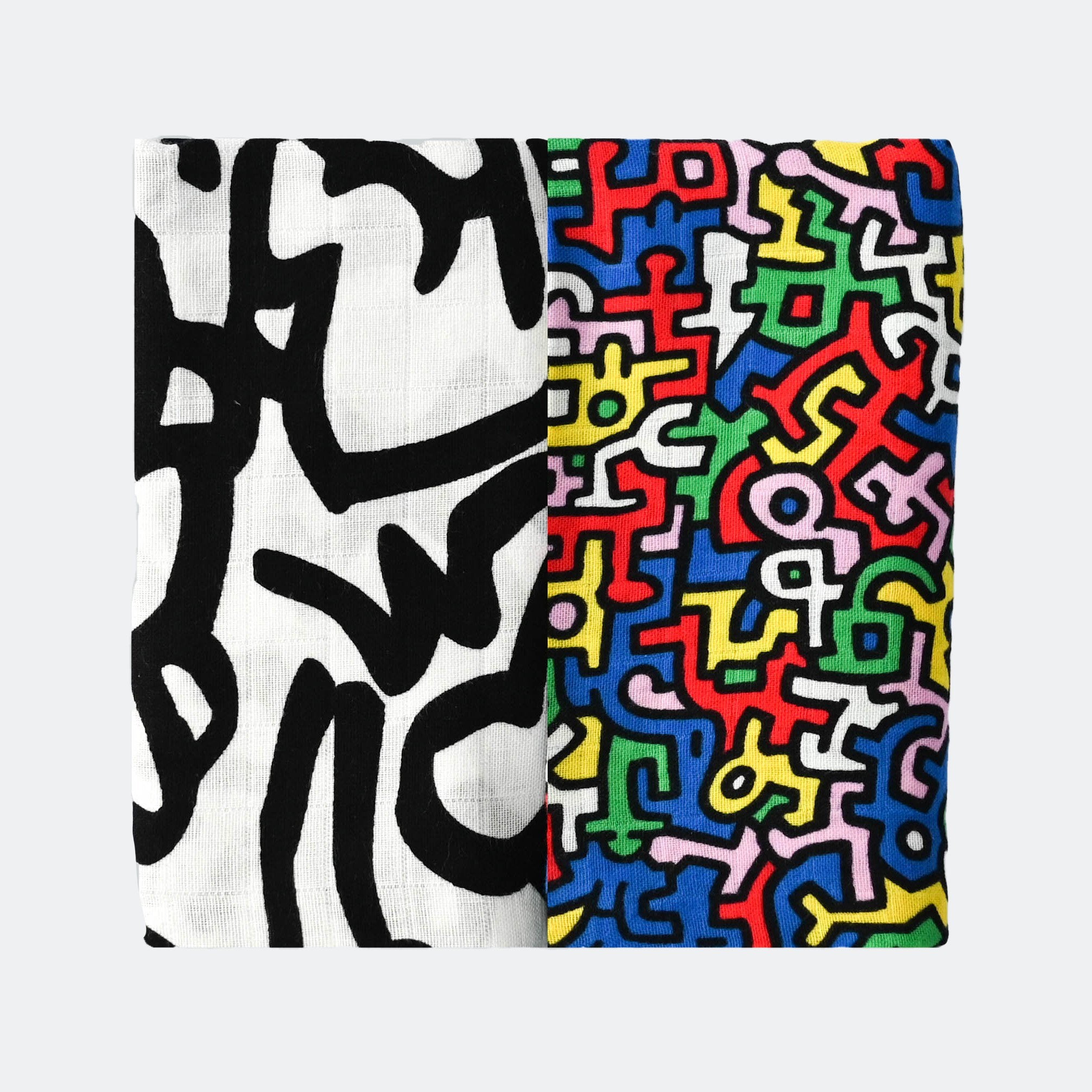 Etta Loves Etta Loves X Keith Haring 2 Pack Muslin Squares 7