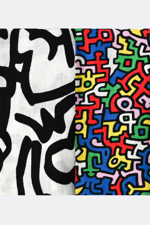 Etta Loves Etta Loves X Keith Haring 2 Pack Muslin Squares 7