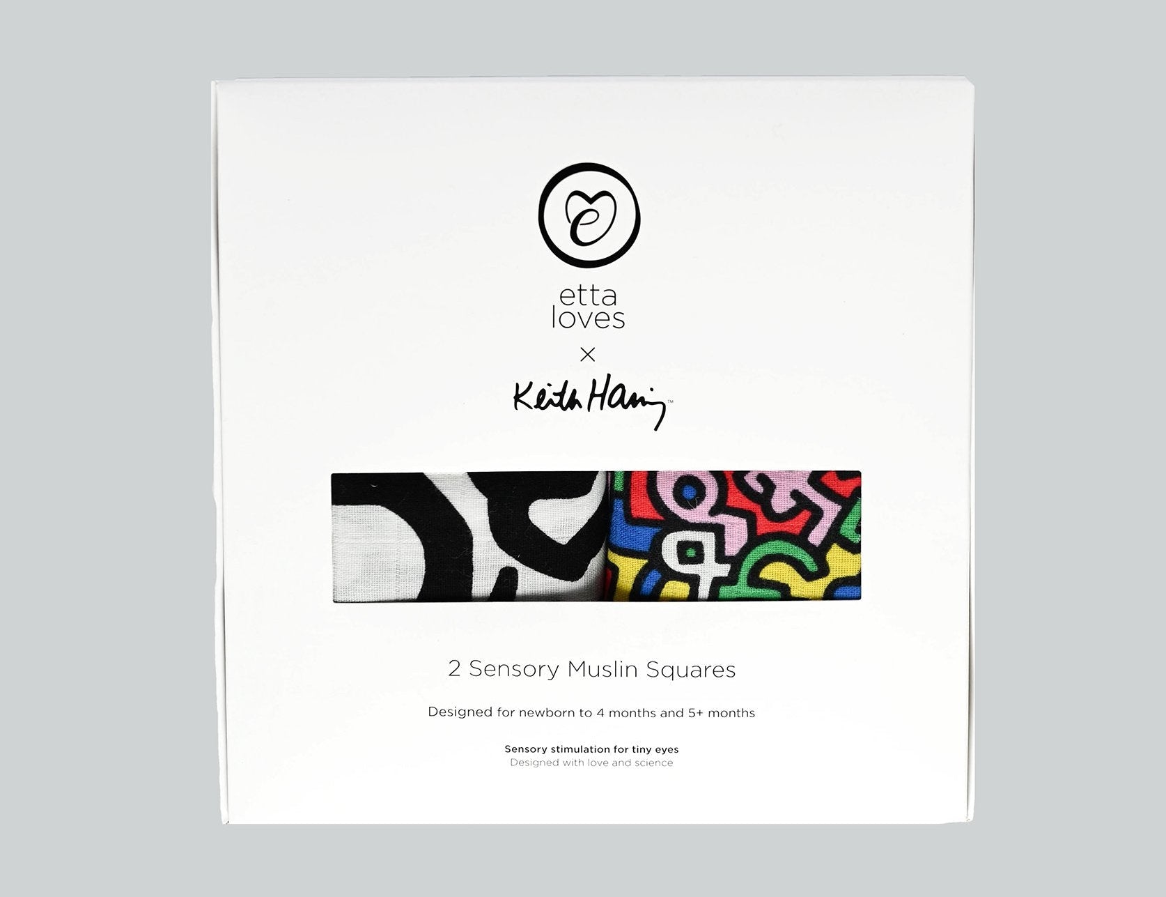 Etta Loves Etta Loves X Keith Haring 2 Pack Muslin Squares 2