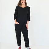 JOURNY Etta Jumpsuit Black French Terry 1