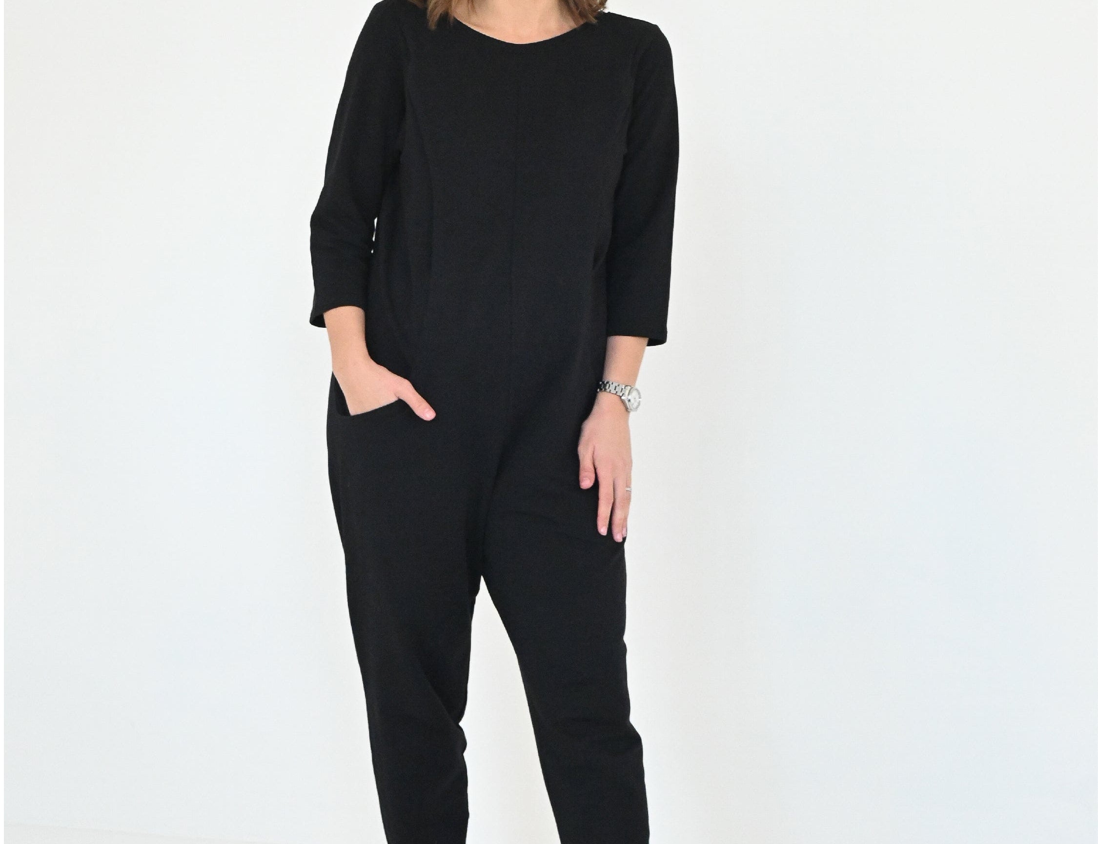 JOURNY Etta Jumpsuit Black French Terry 1