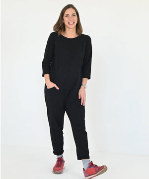 JOURNY Etta Jumpsuit Black French Terry 1