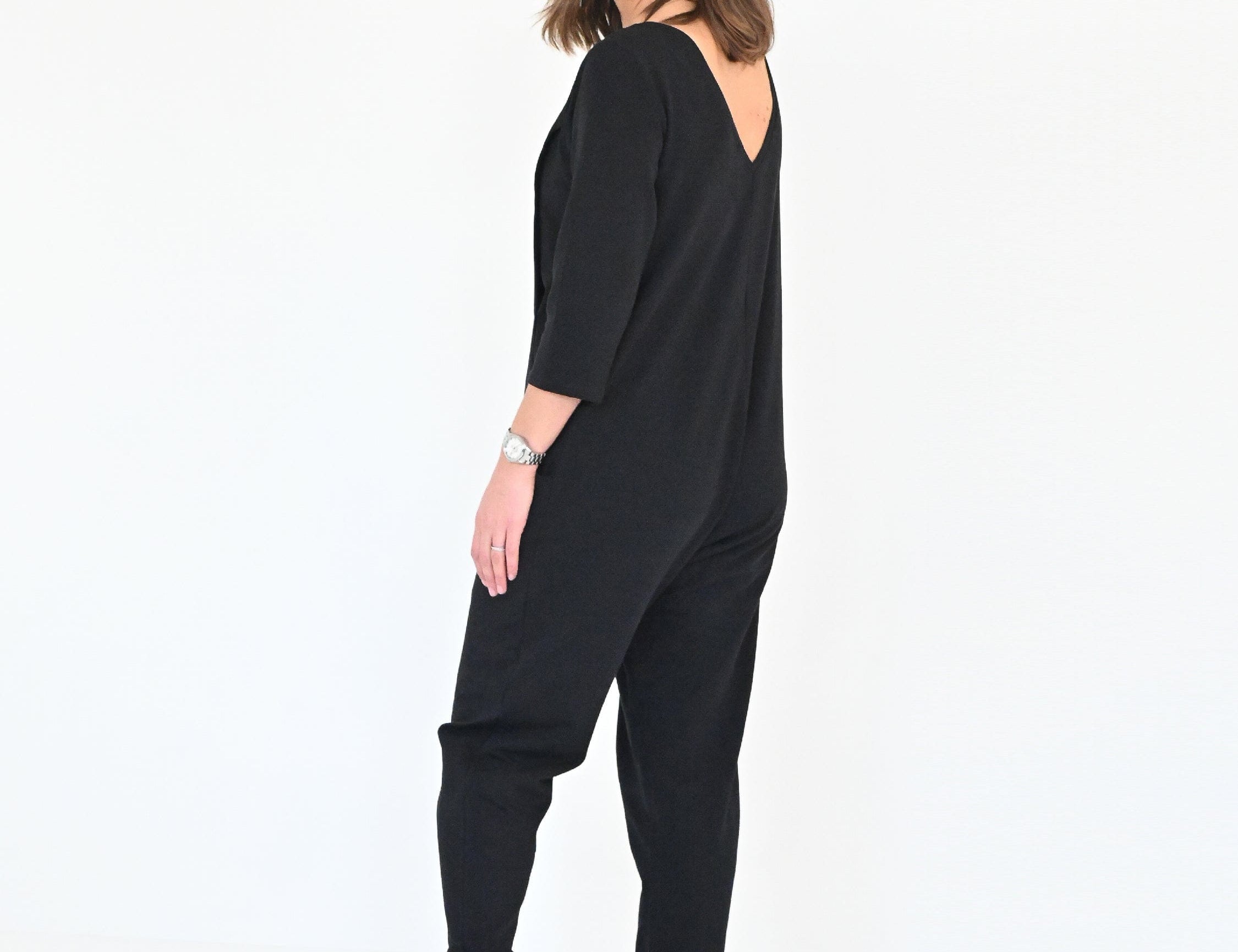 JOURNY Etta Jumpsuit Black French Terry 2