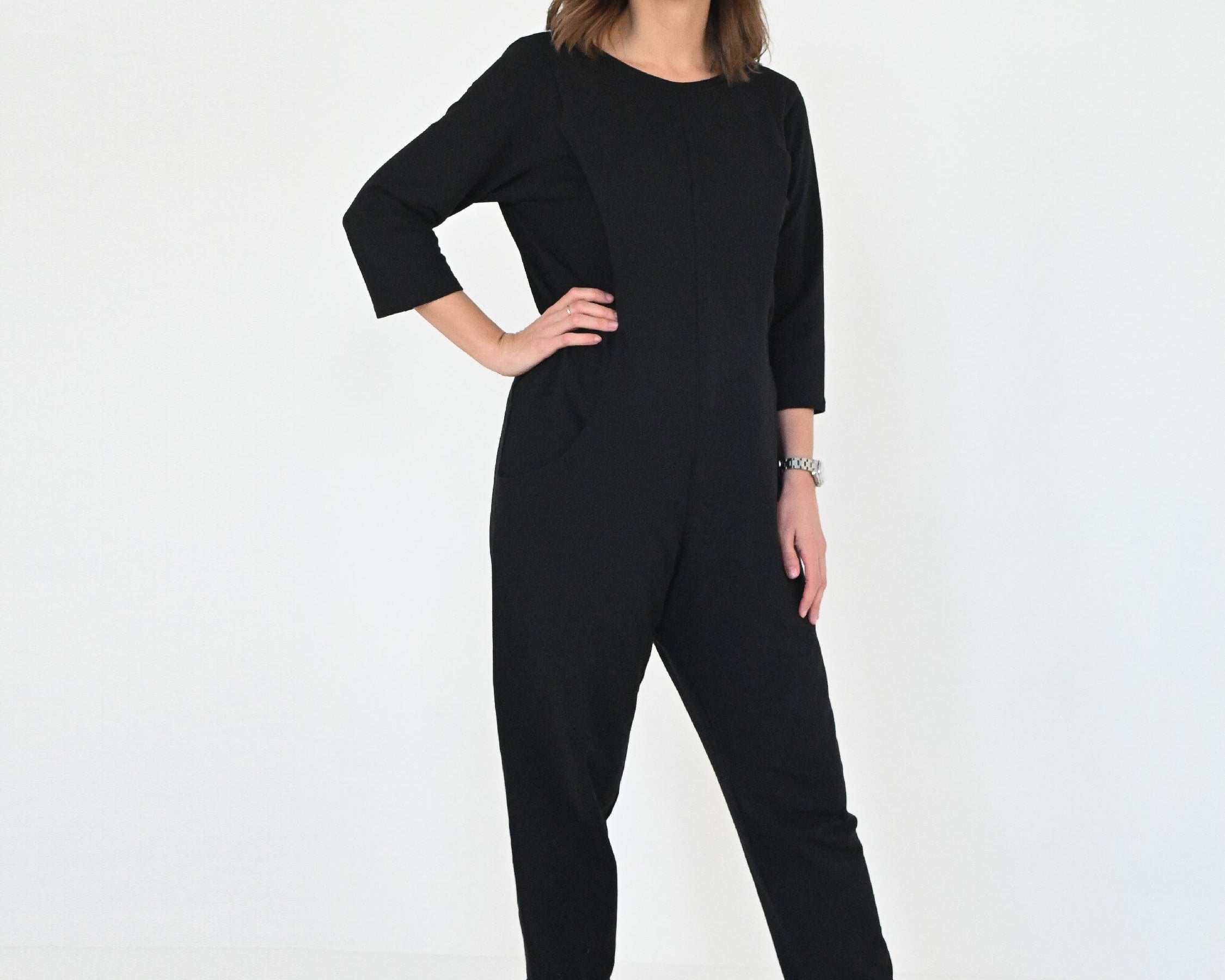 JOURNY Etta Jumpsuit Black French Terry 6