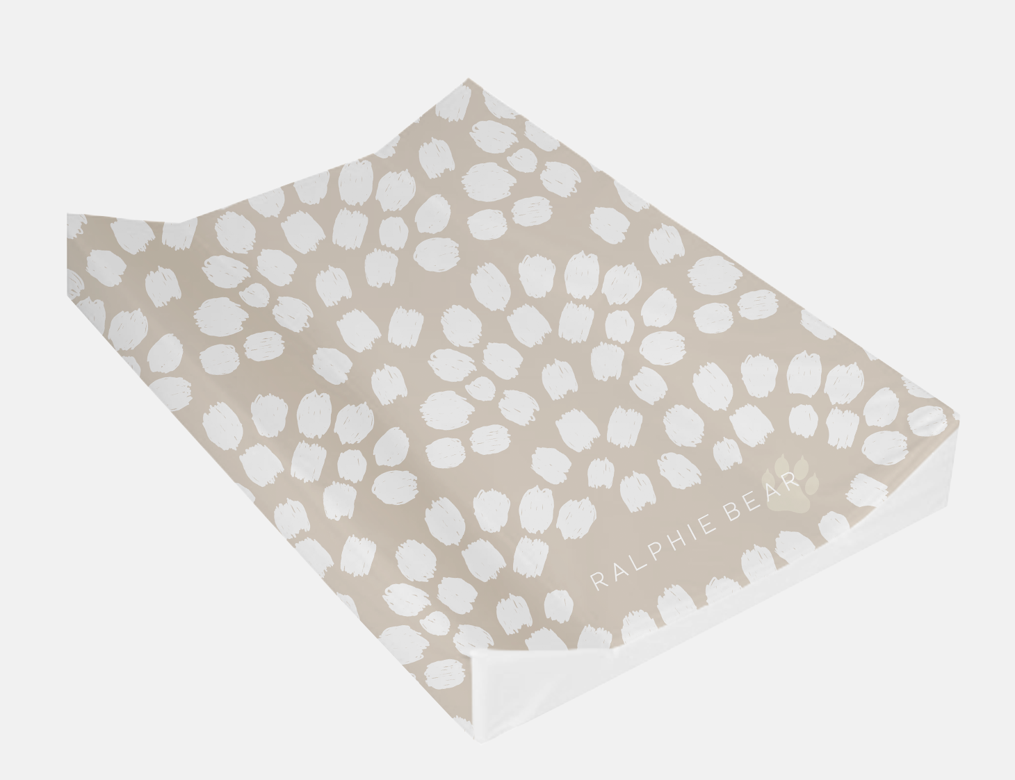 Ralphie Bear Scallop Anti Roll Wedge Baby Changing Mat Neutral Beige 2