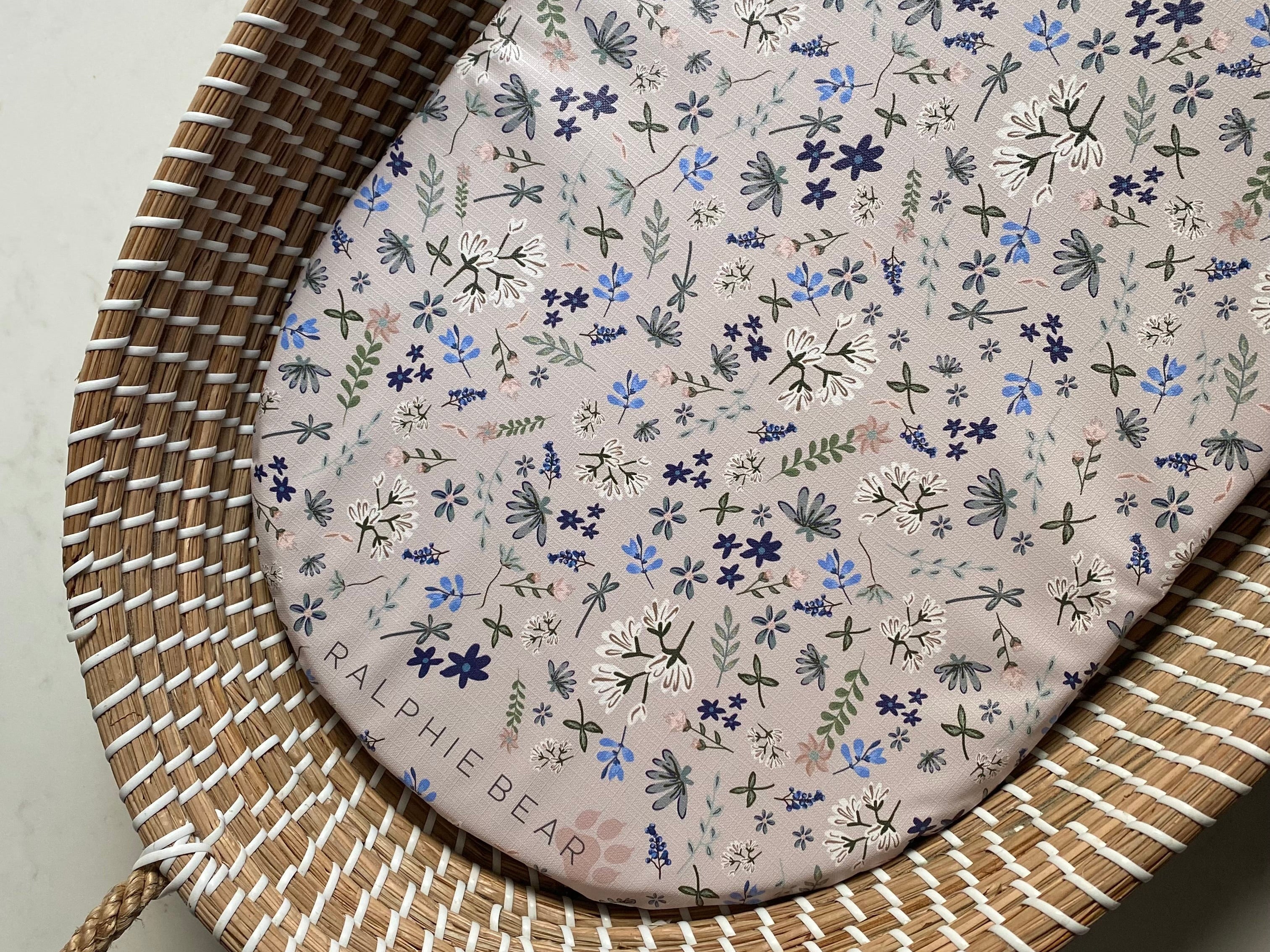 Ralphie Bear Wildflower Changing Basket Mat Liner 1