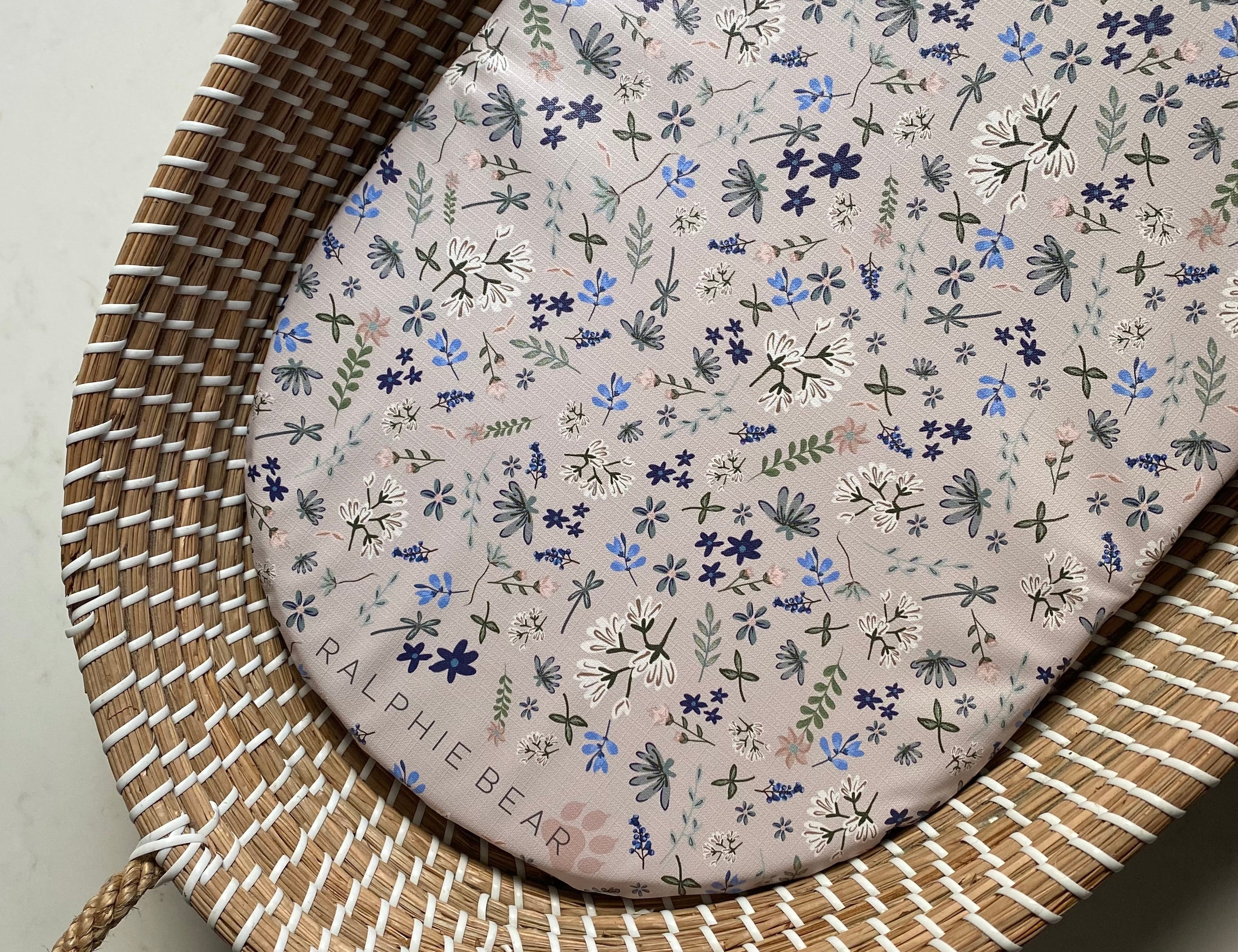Ralphie Bear Wildflower Changing Basket Mat Liner 1