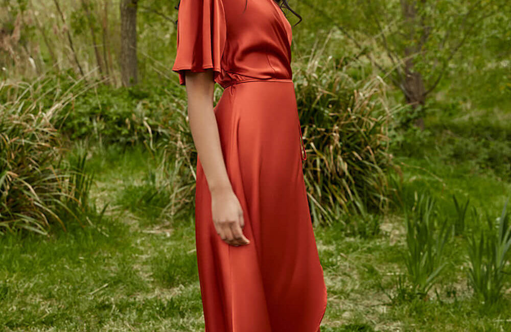 Rewritten The Florence Waterfall Satin Dress Orange For The Creators Rewritten The Florence Waterfall Satin Dress Orange For The Creators