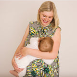 JOURNY Lucy Dress Maternity Breastfeeding Friendly Abstract Green Printed Linen 3