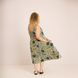 JOURNY Lucy Dress Maternity Breastfeeding Friendly Abstract Green Printed Linen 7