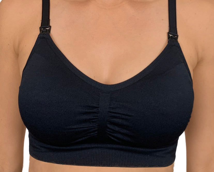 Black bra on a white background
