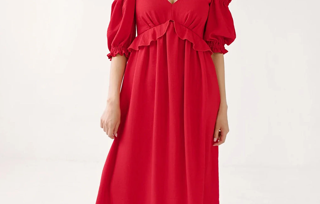 red breastfeeding dress HATCH Collection The Softest Rib Nursing Tank Dress in Coral