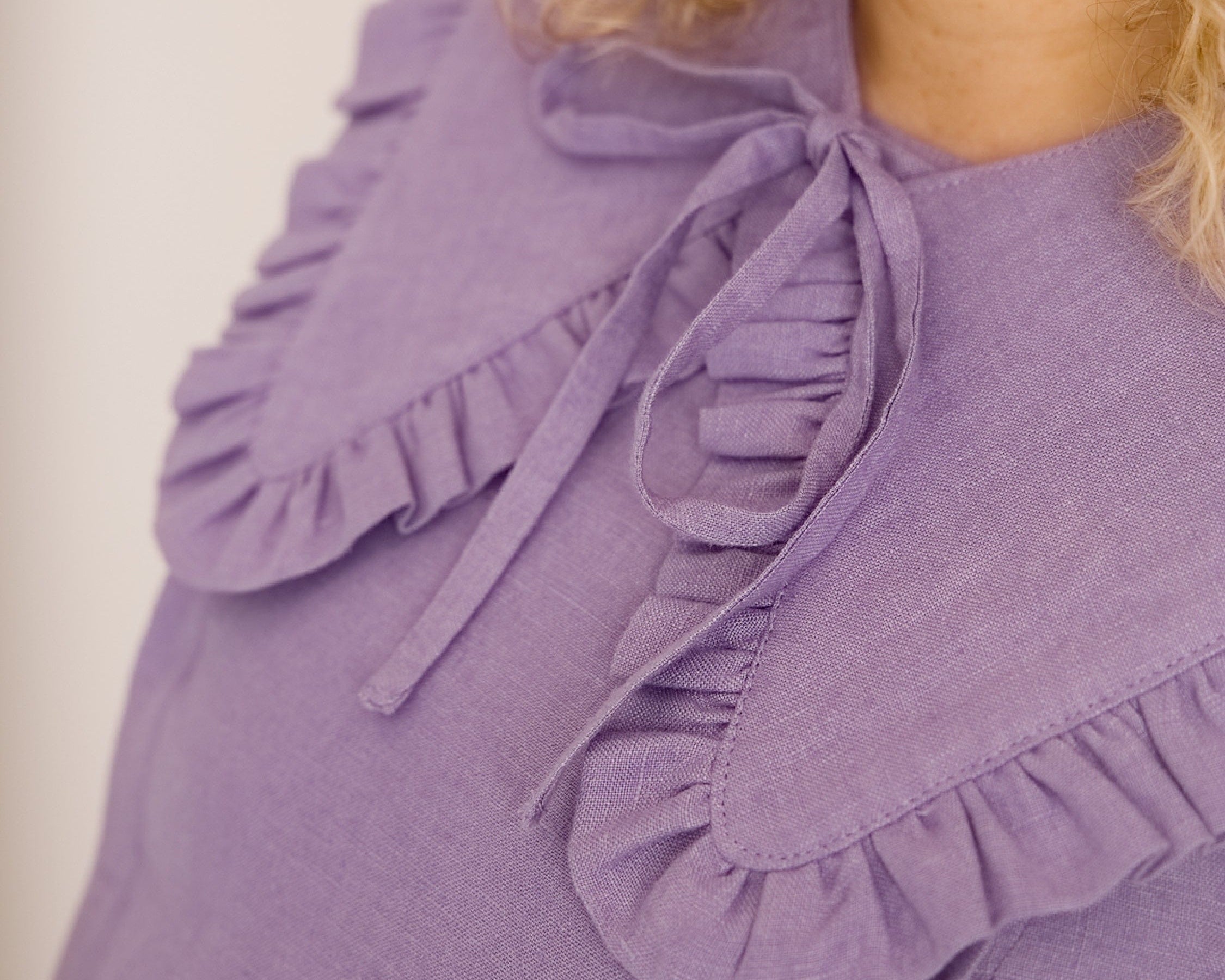 JOURNY Ruffle Detachable Collar Margot Collar Lavender Linen 1