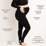 JOURNY Penny Leggings Maternity Postpartum Leggings Bump Supporting Black 3