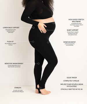 JOURNY Penny Leggings Maternity Postpartum Leggings Bump Supporting Black 3