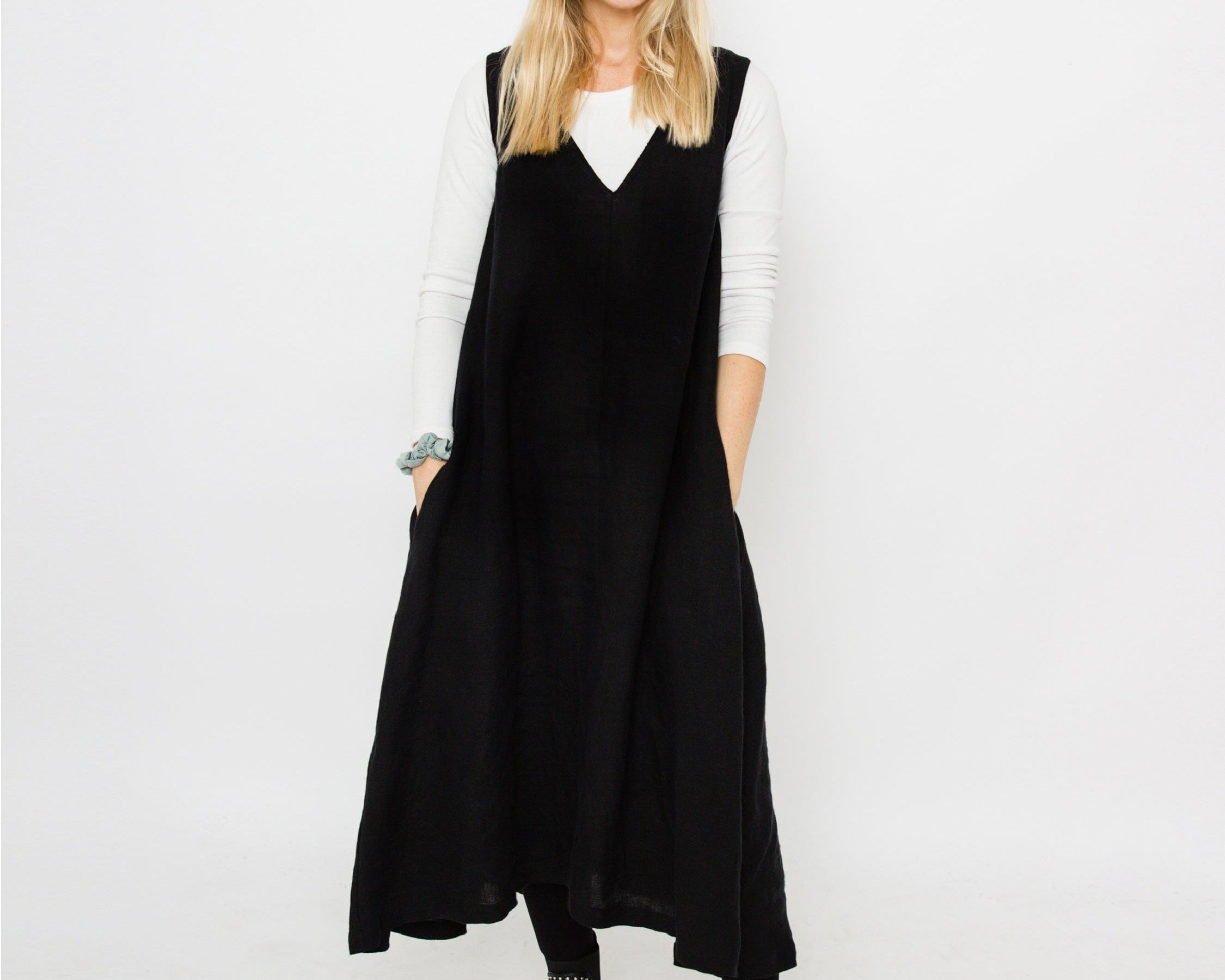 JOURNY Linen Dress Lucy Black Linen 7