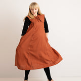 JOURNY Linen Dress Lucy Burnt Orange 1