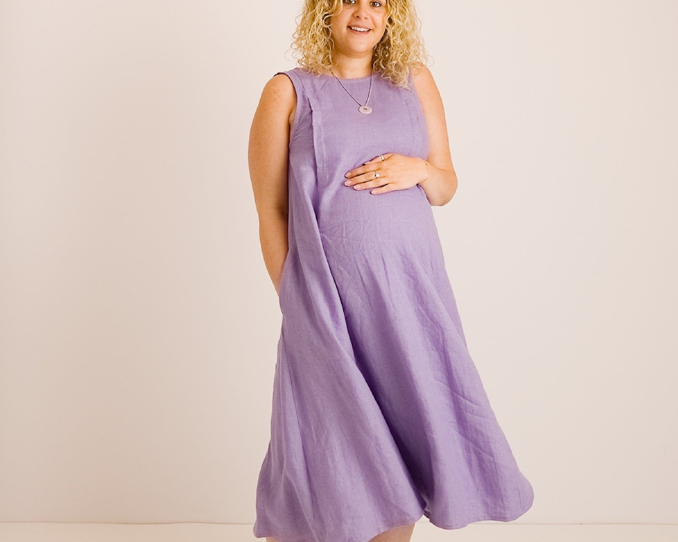 JOURNY Lucy Dress Lavender Linen 5