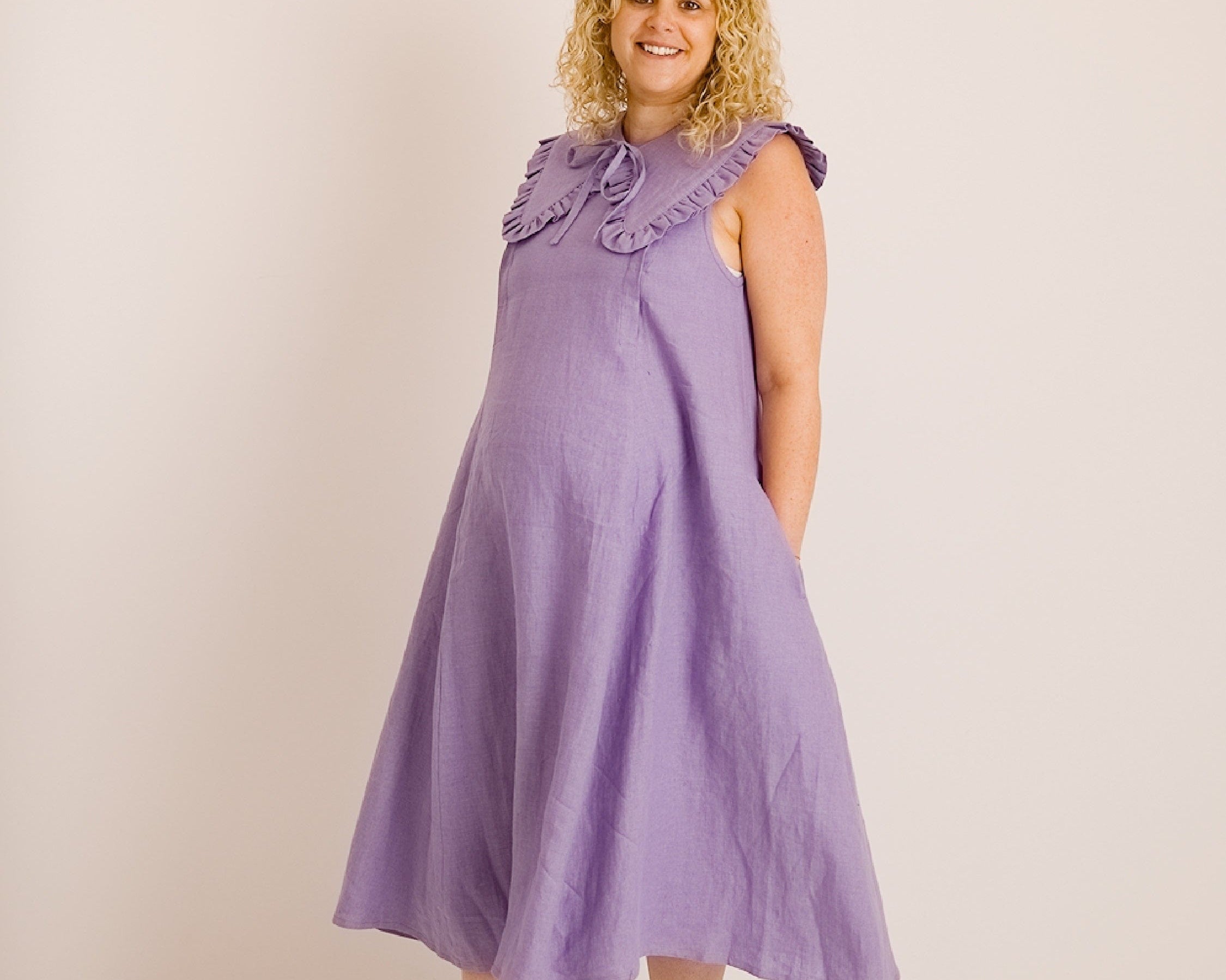 JOURNY Lucy Dress Lavender Linen 2