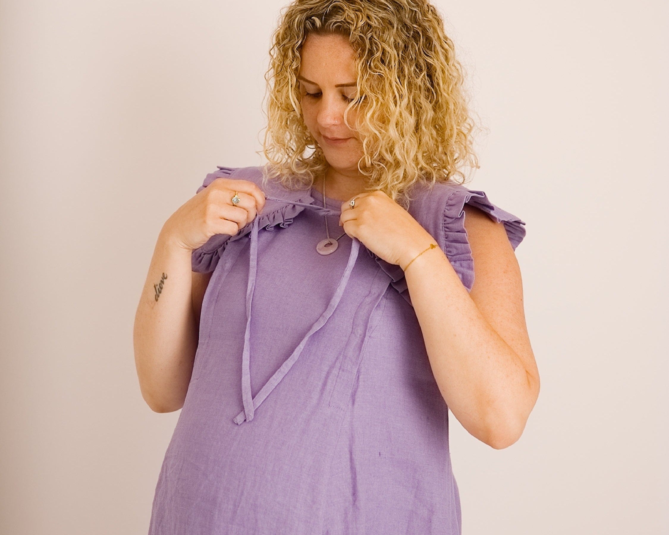 JOURNY Lucy Dress Lavender Linen 6