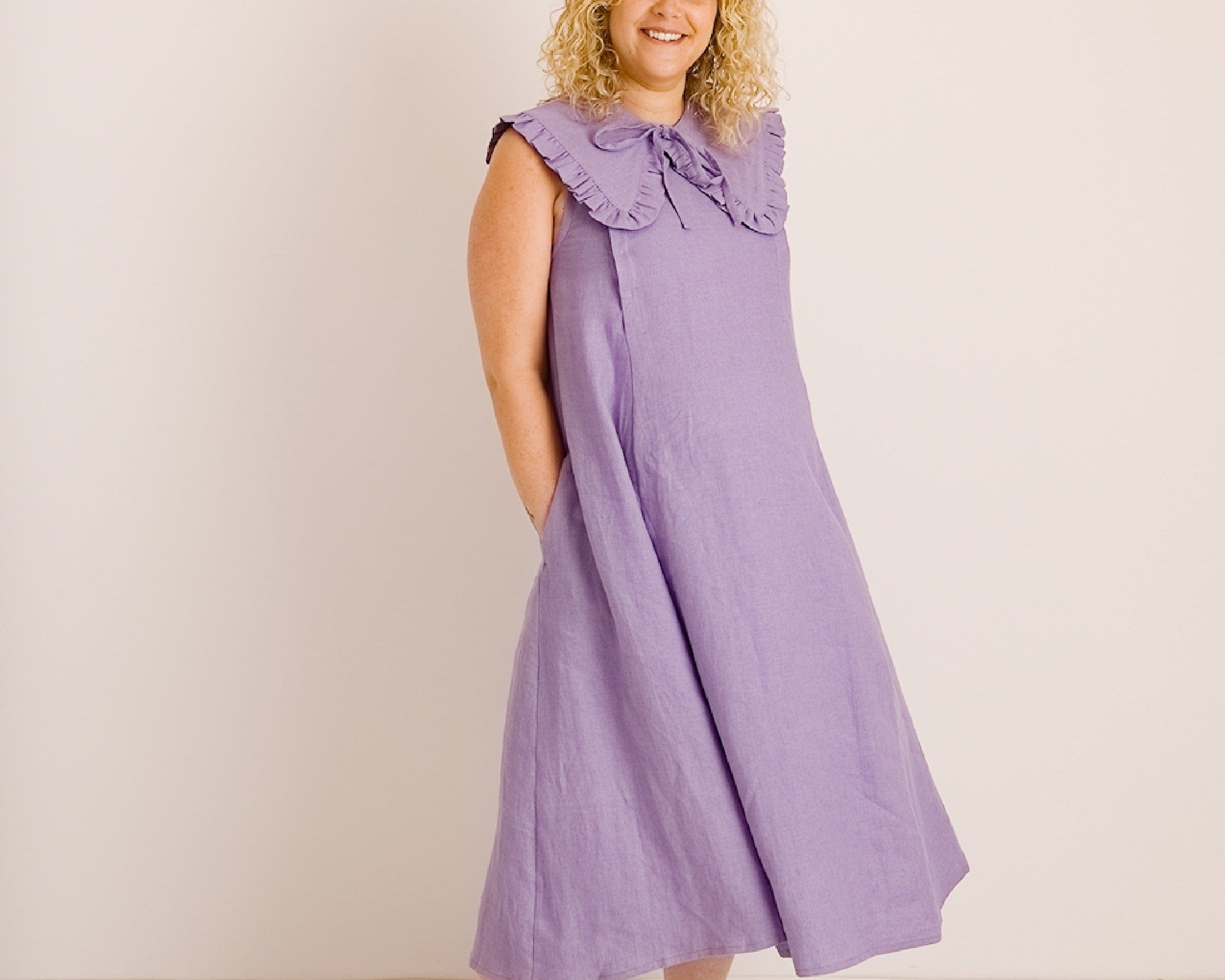 JOURNY Lucy Dress Lavender Linen 3