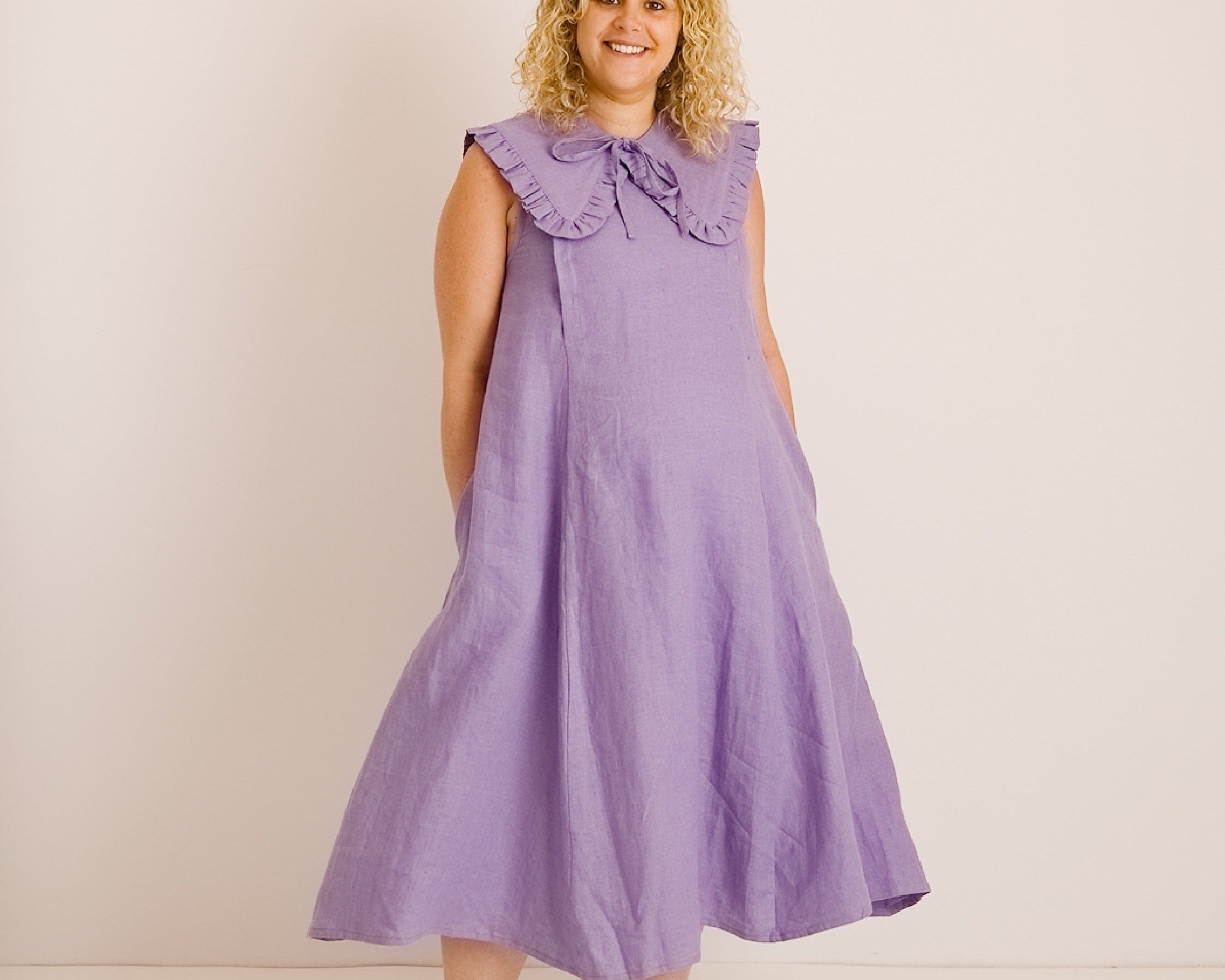 JOURNY Lucy Dress Lavender Linen 4