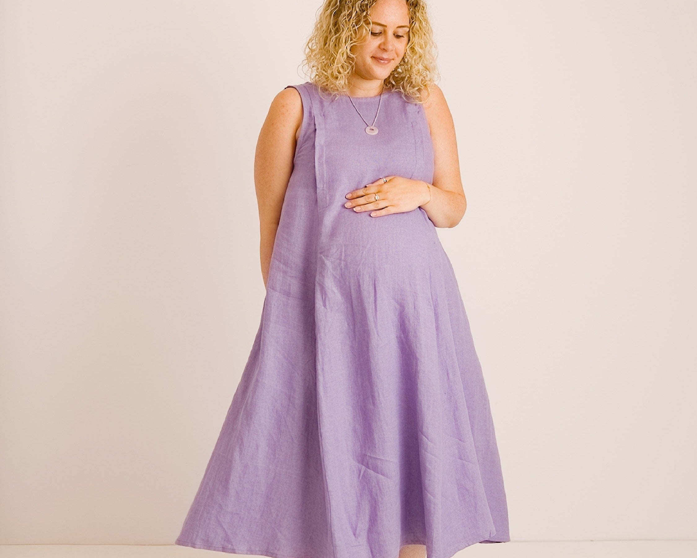 JOURNY Lucy Dress Lavender Linen 1