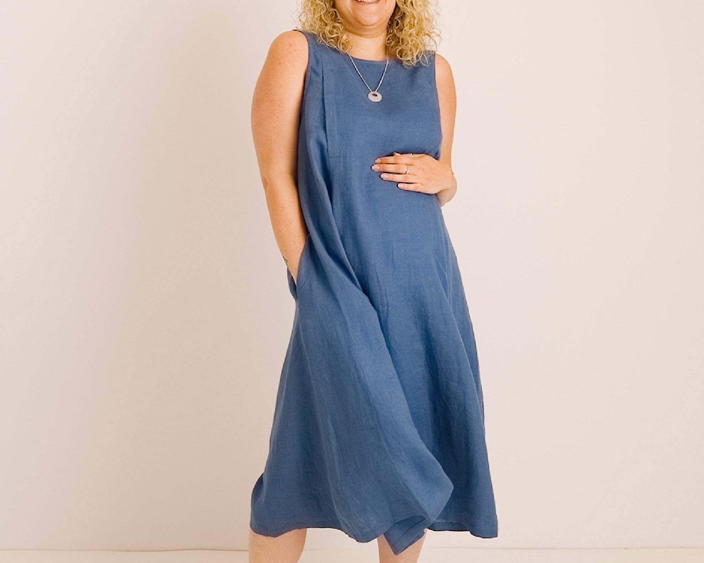 JOURNY Linen Dress Lucy Aegean Blue 1