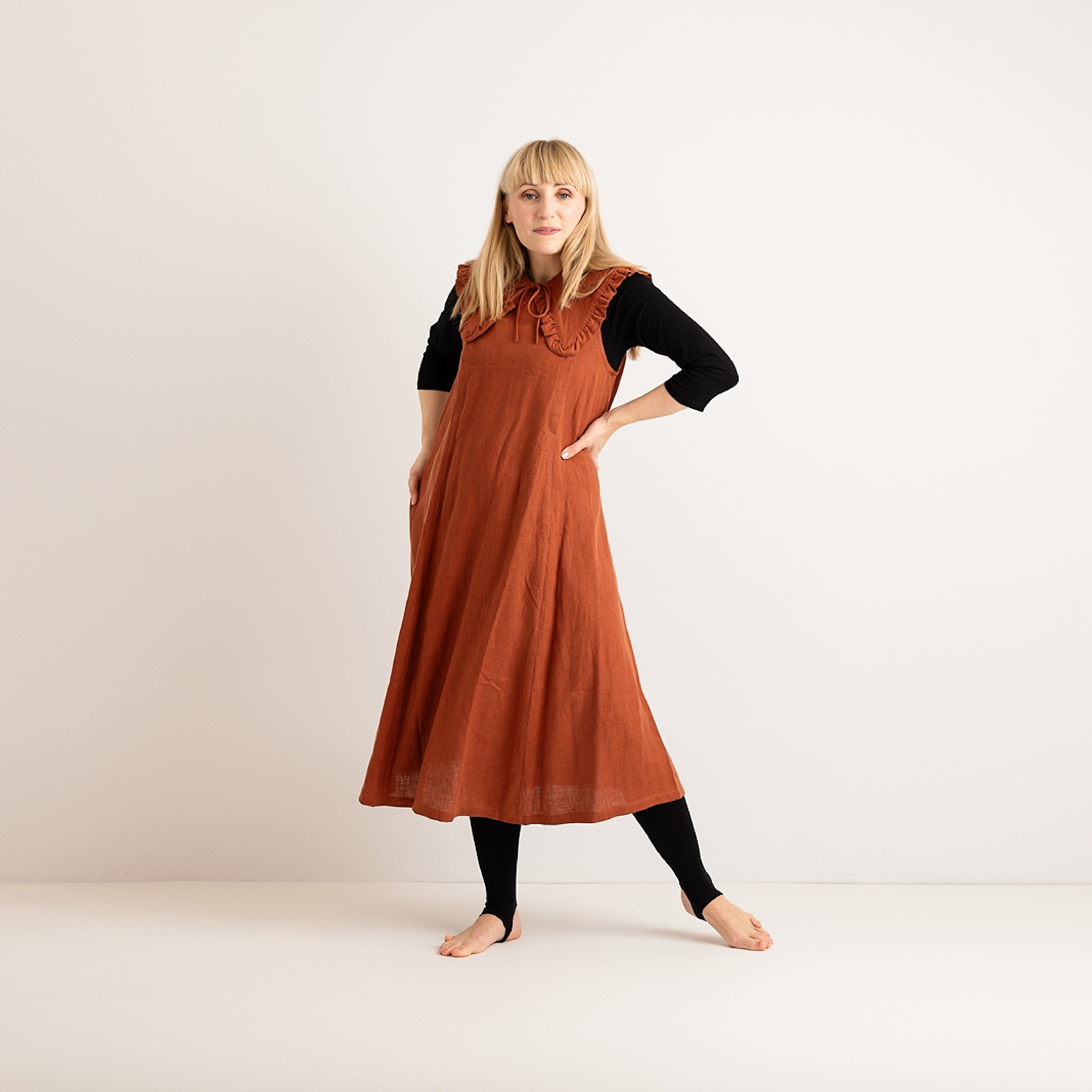 Nursing & Maternity Dress - Lucy - Burnt Orange Nursing & Maternity Dress - Lucy - Burnt Orange