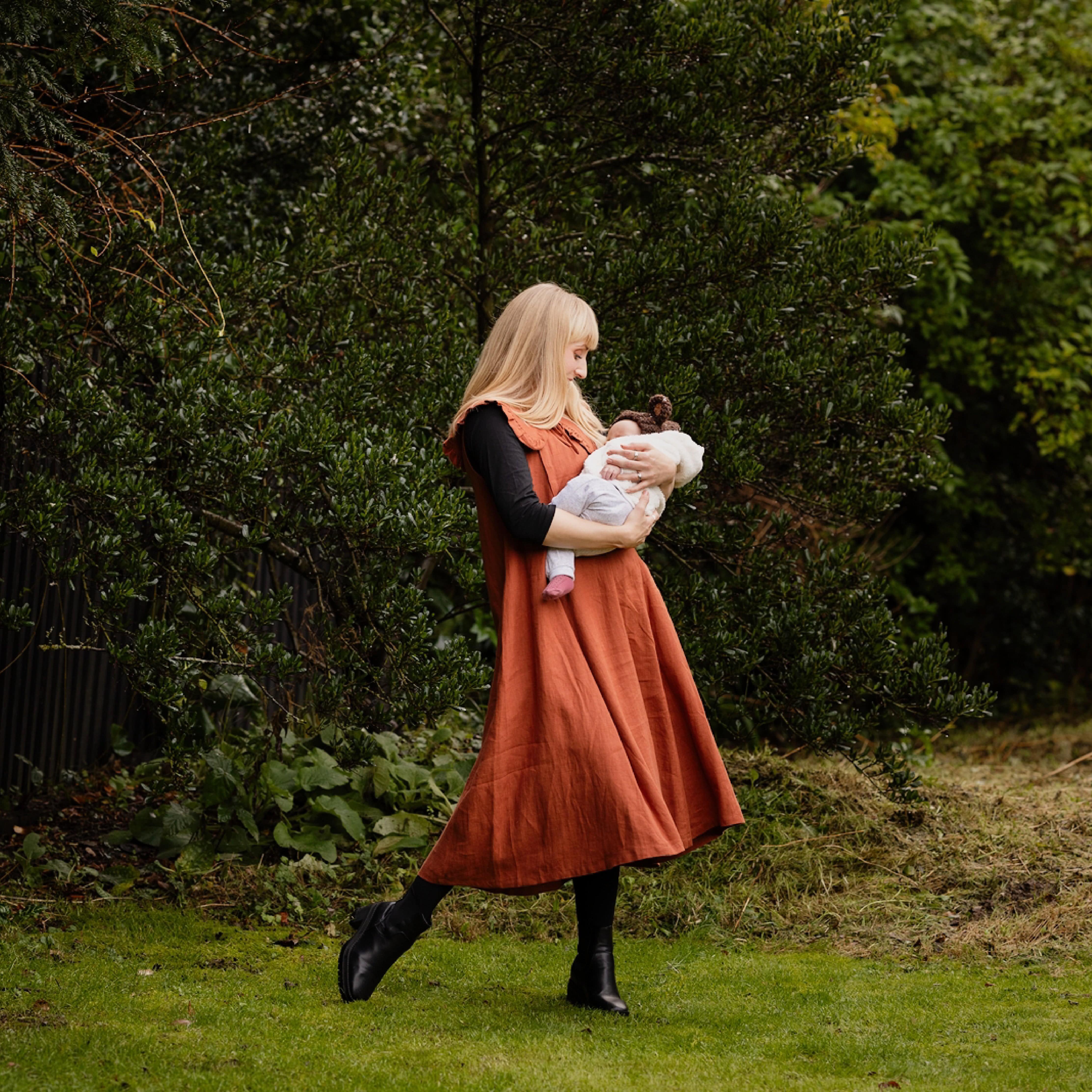 Nursing & Maternity Dress - Lucy - Burnt Orange | JOURNY For The Creators Nursing & Maternity Dress - Lucy - Burnt Orange | JOURNY For The Creators