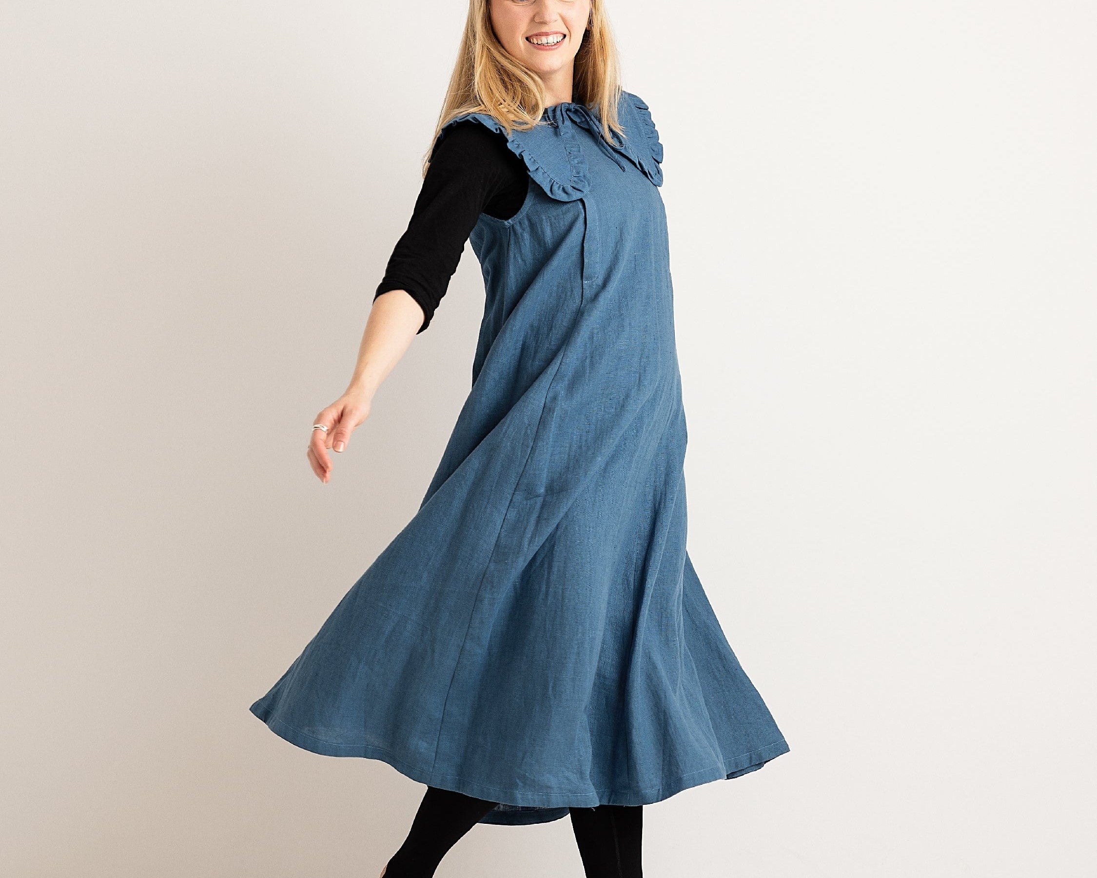 JOURNY Linen Dress Lucy Aegean Blue 2